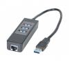 ADAPTATEUR USB 3.0 RESEAU GIGA AVEC HUB 3 PORTS USB 3.0 ECO CONTRIBUTION 0.01 EURO INCLUS