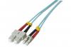 Jarreti�re duplex 2.0 mm OM3 SC-UPC/LC-UPC aqua - 3 m