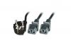 POWER Y-CORDON 1.8M BLACK IEC320 PRISE ALIMENTATION TYPE F COUPLEUR 2 X C13 CABLE EN Y